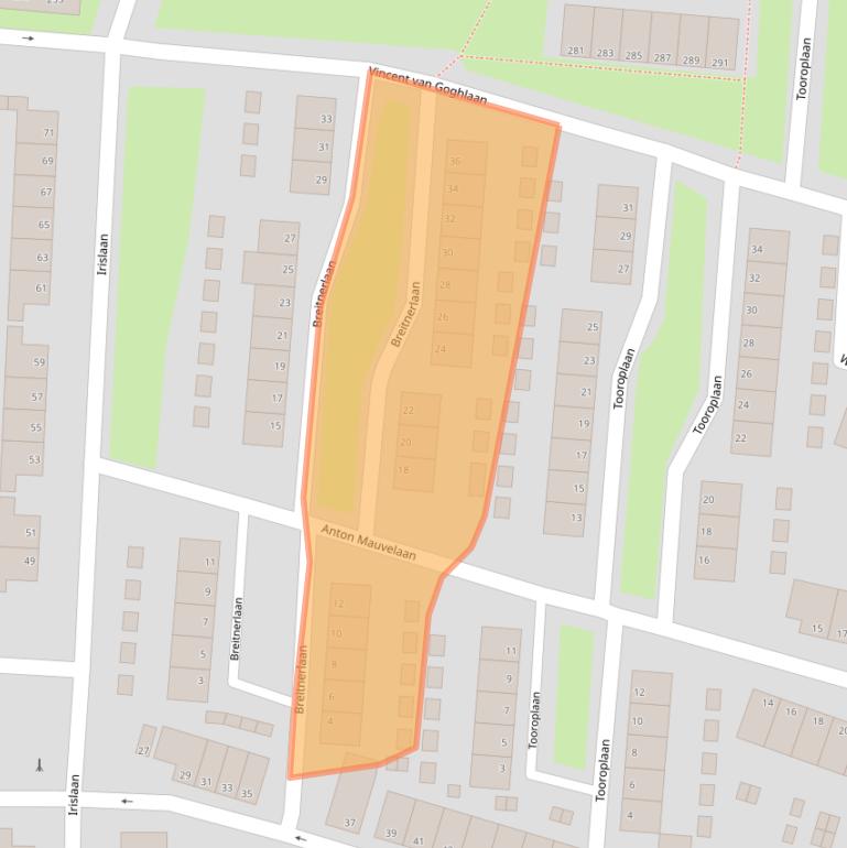 Kaart van postcodegebied 4382VT.