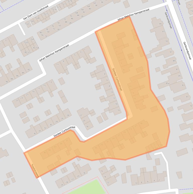 Kaart van postcodegebied 4384GG.