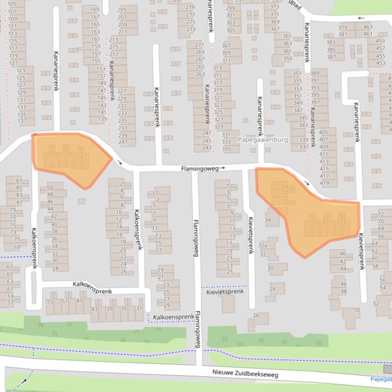Kaart van postcodegebied 4386DS.