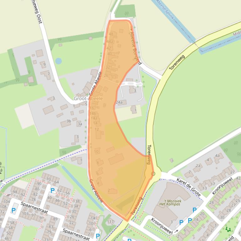 Kaart van postcodegebied 4388VW.