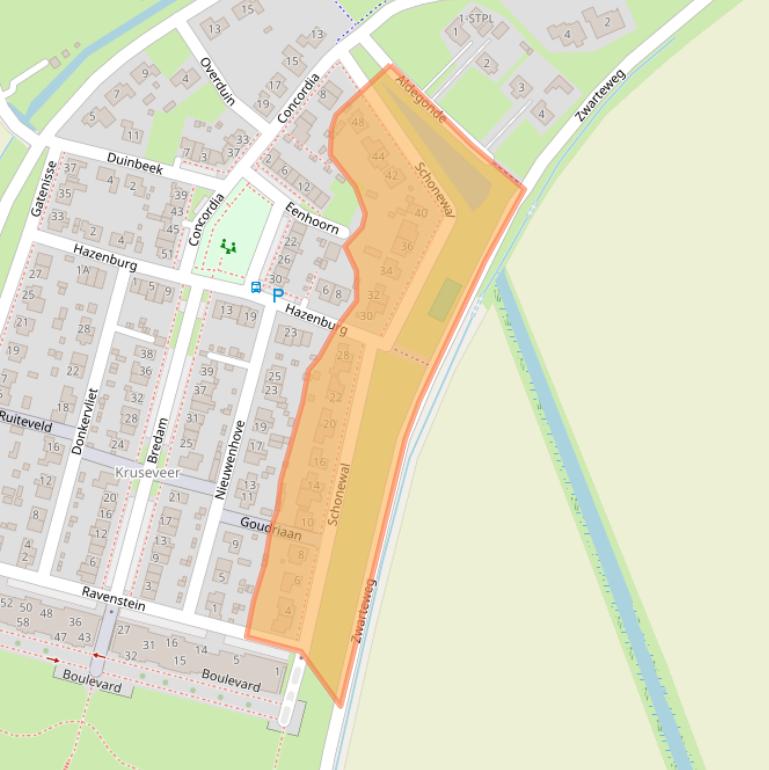 Kaart van postcodegebied 4416HB.