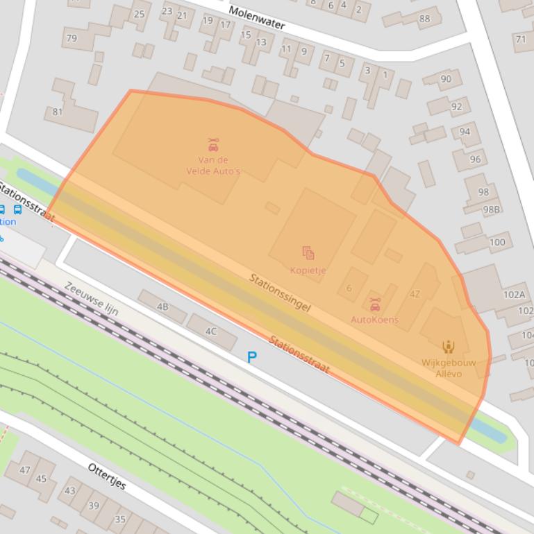 Kaart van postcodegebied 4421BG.