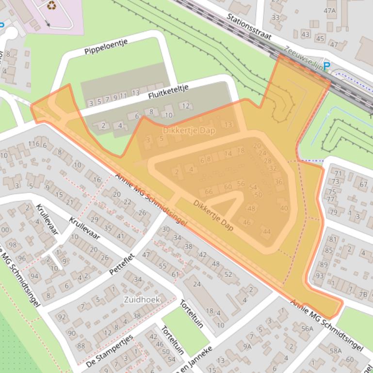 Kaart van postcodegebied 4421TM.