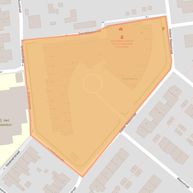 Kaart van postcodegebied 4486BW.