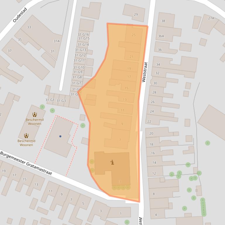 Kaart van postcodegebied 4501JE.