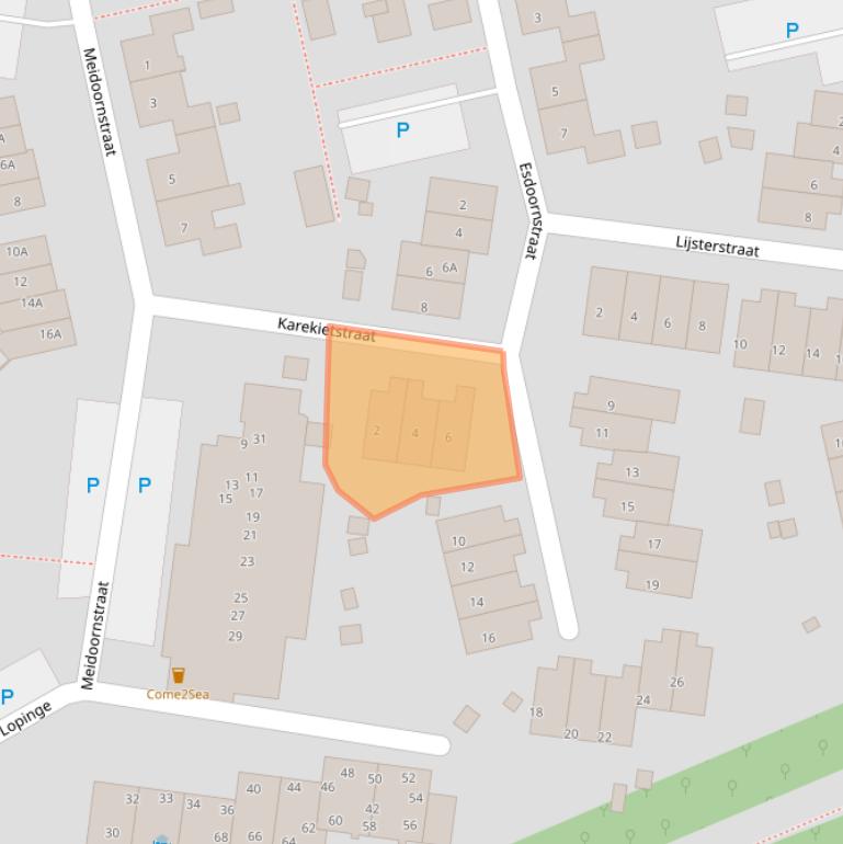 Kaart van postcodegebied 4506KS.