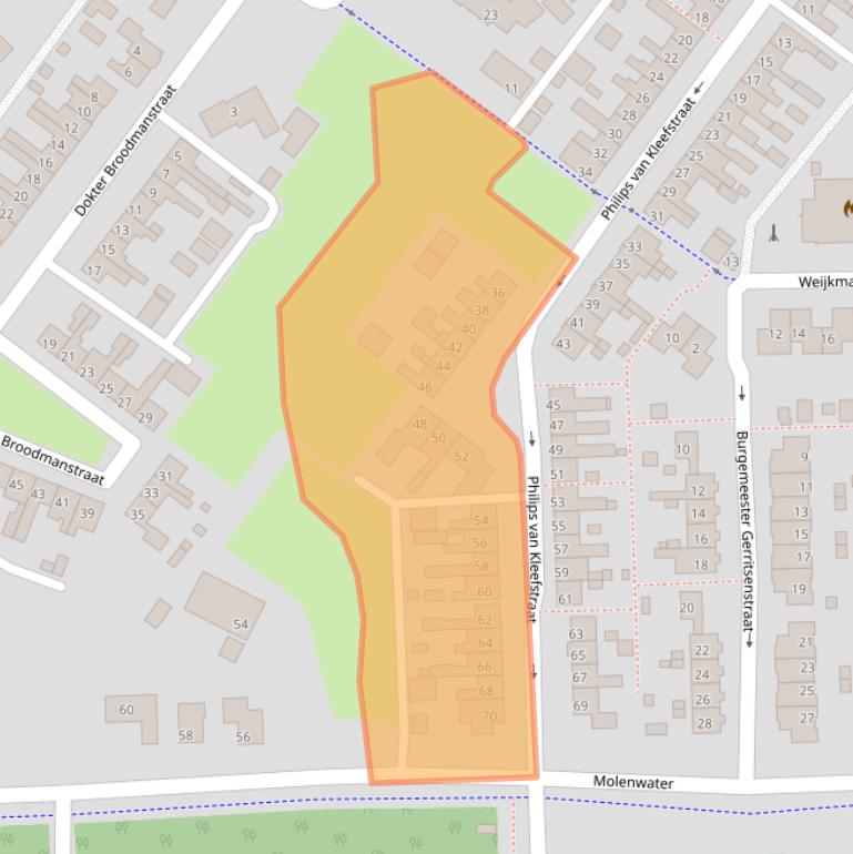 Kaart van postcodegebied 4511CG.