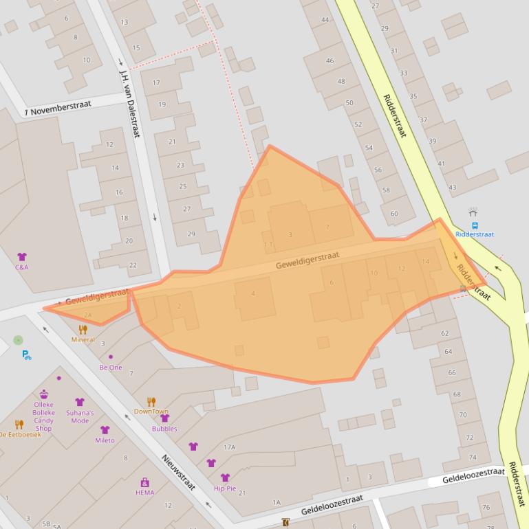 Kaart van postcodegebied 4524BV.