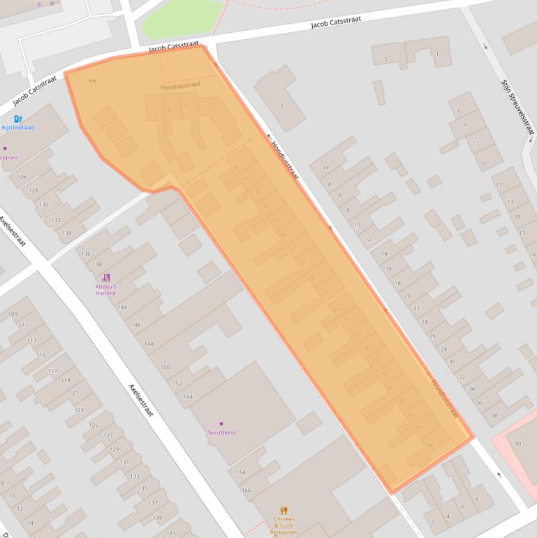 Kaart van postcodegebied 4532CA.