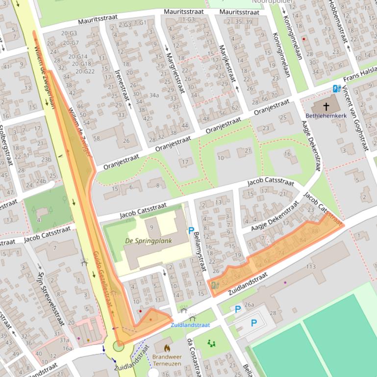 Kaart van postcodegebied 4532CL.