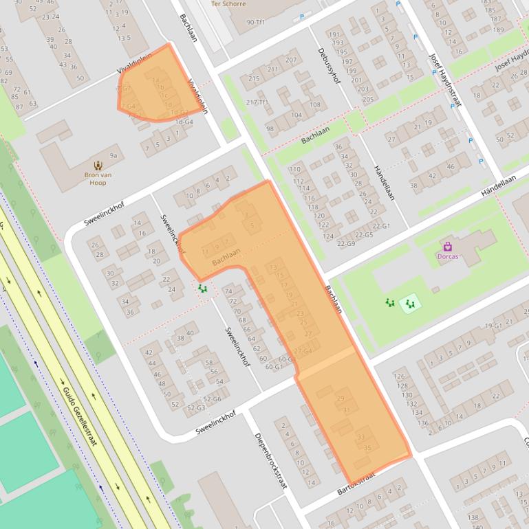 Kaart van postcodegebied 4536GA.