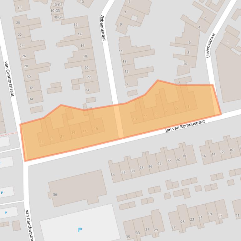Kaart van postcodegebied 4537PJ.