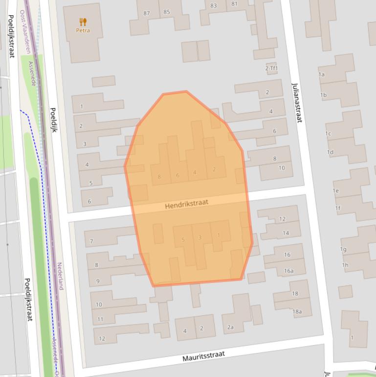 Kaart van postcodegebied 4551GP.