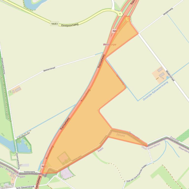 Kaart van postcodegebied 4554KX.