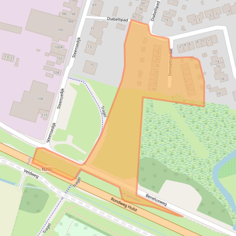 Kaart van postcodegebied 4561VZ.