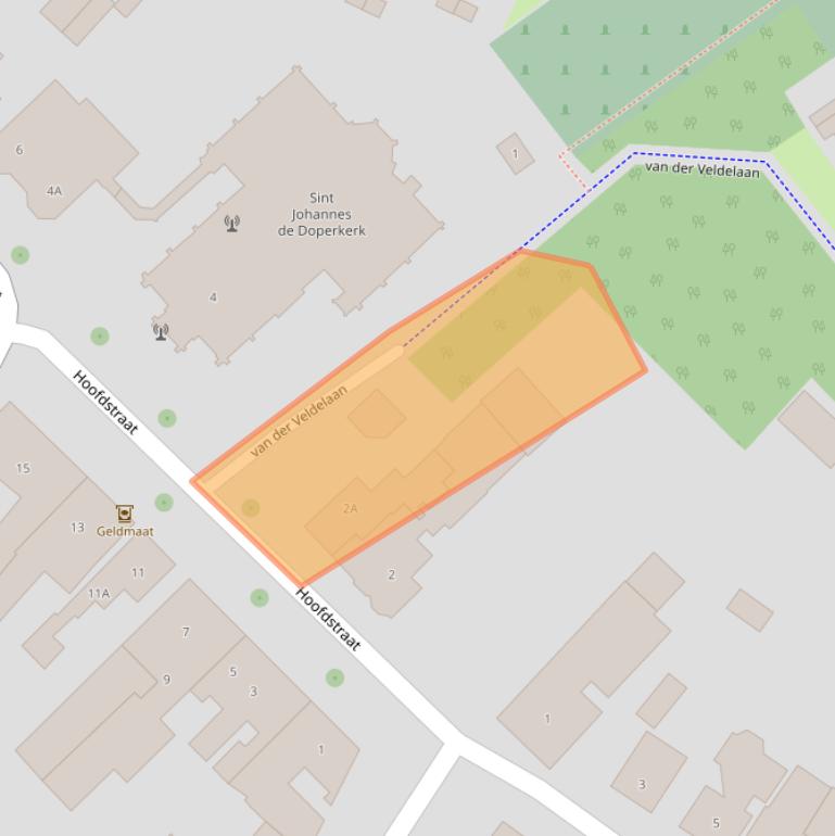 Kaart van postcodegebied 4564DZ.