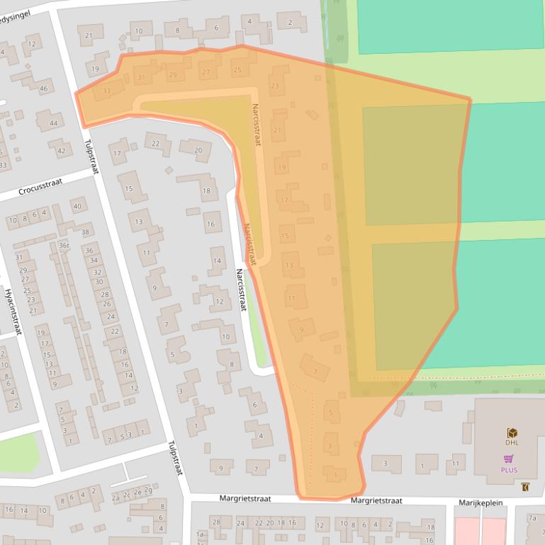 Kaart van postcodegebied 4587BB.