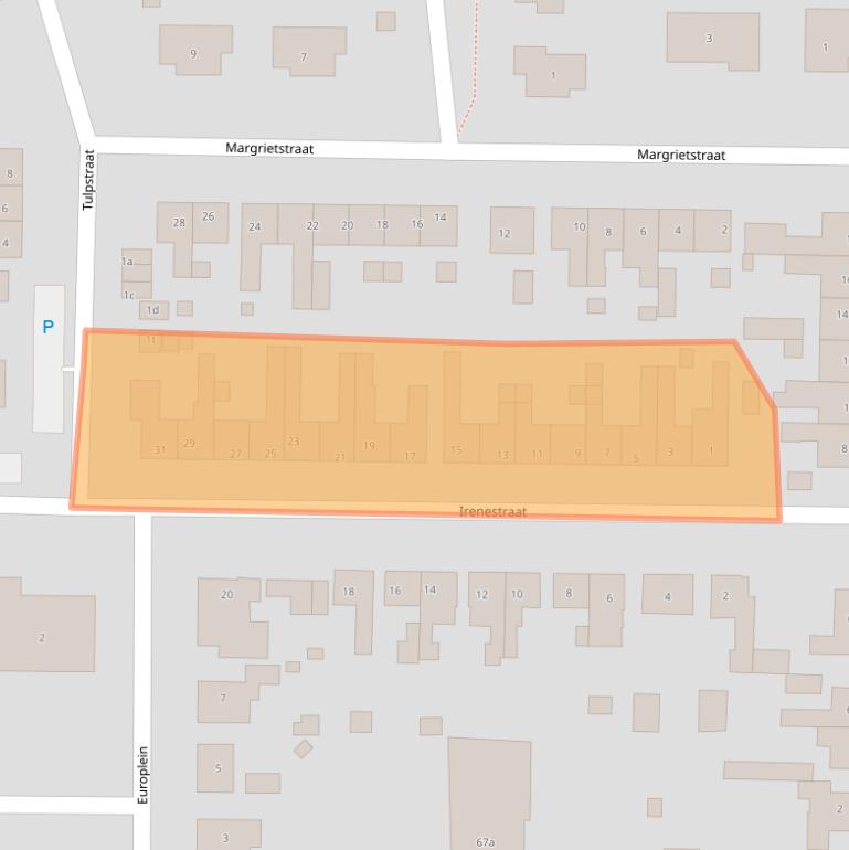 Kaart van postcodegebied 4587BE.