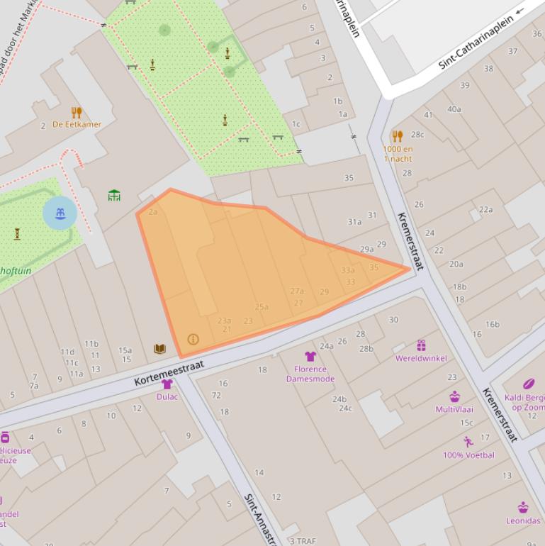 Kaart van postcodegebied 4611TL.