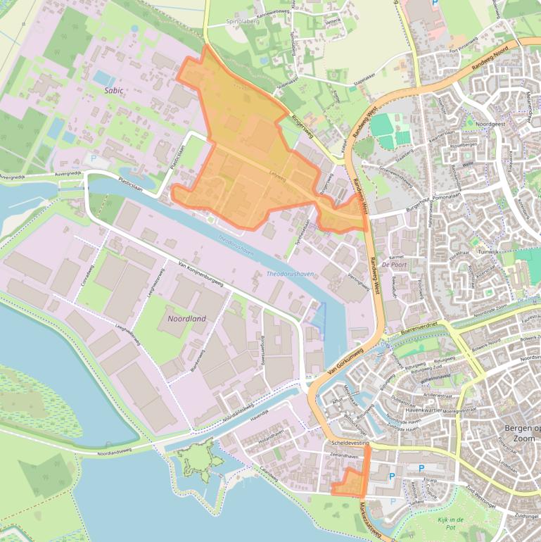 Kaart van postcodegebied 4612PS.