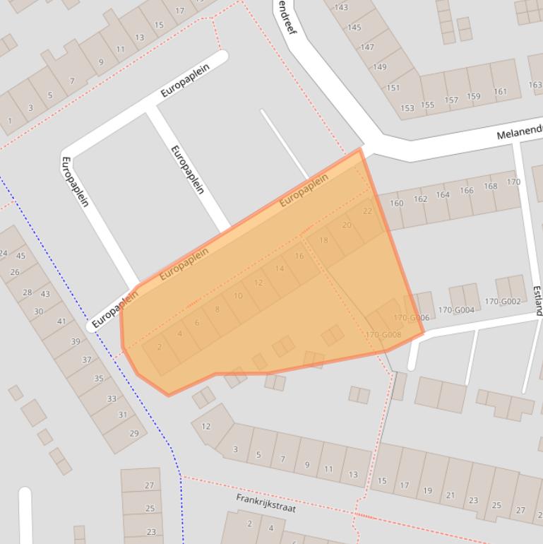 Kaart van postcodegebied 4614KV.