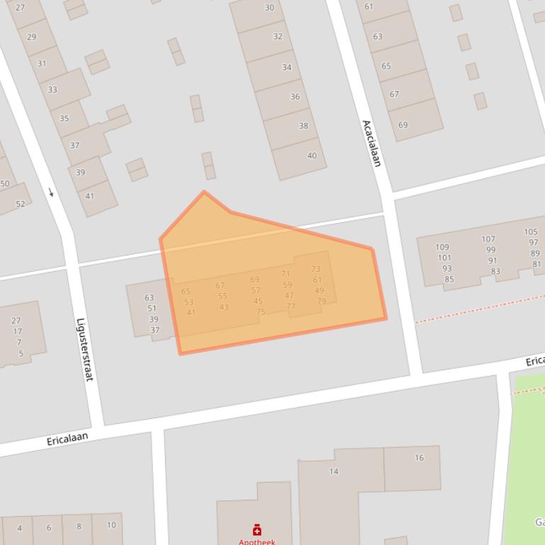 Kaart van postcodegebied 4621ED.