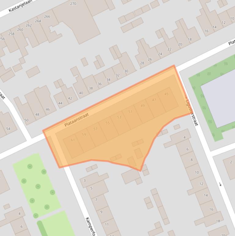 Kaart van postcodegebied 4621GS.