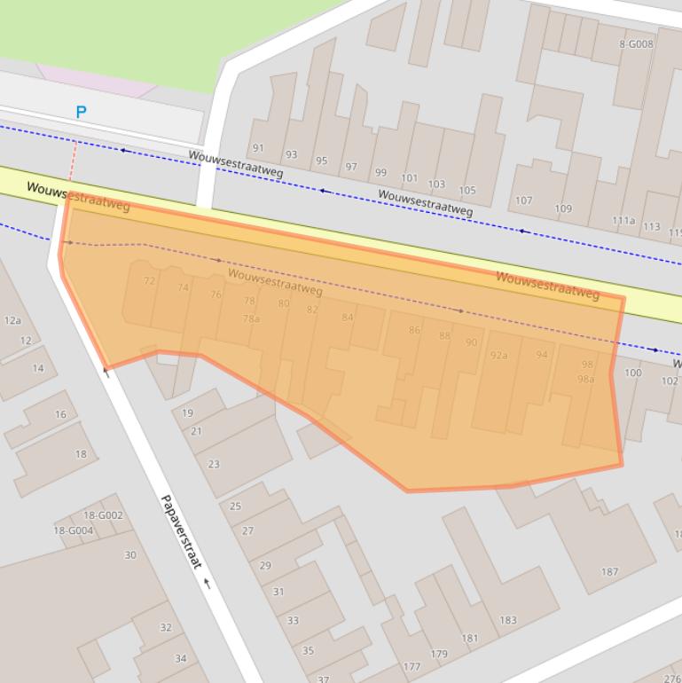 Kaart van postcodegebied 4621JC.