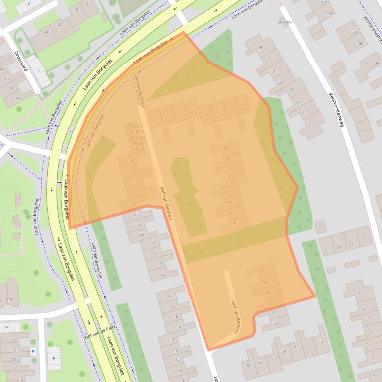 Kaart van postcodegebied 4625EJ.