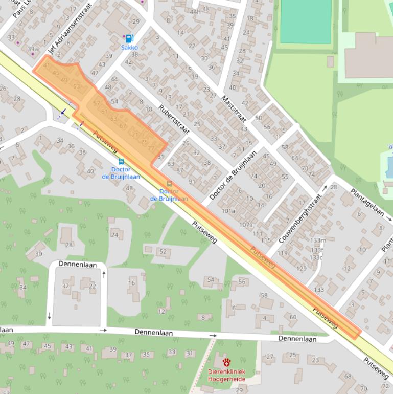 Kaart van postcodegebied 4631CJ.