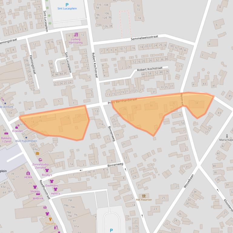 Kaart van postcodegebied 4631LM.