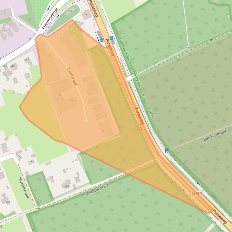 Kaart van postcodegebied 4641VZ.