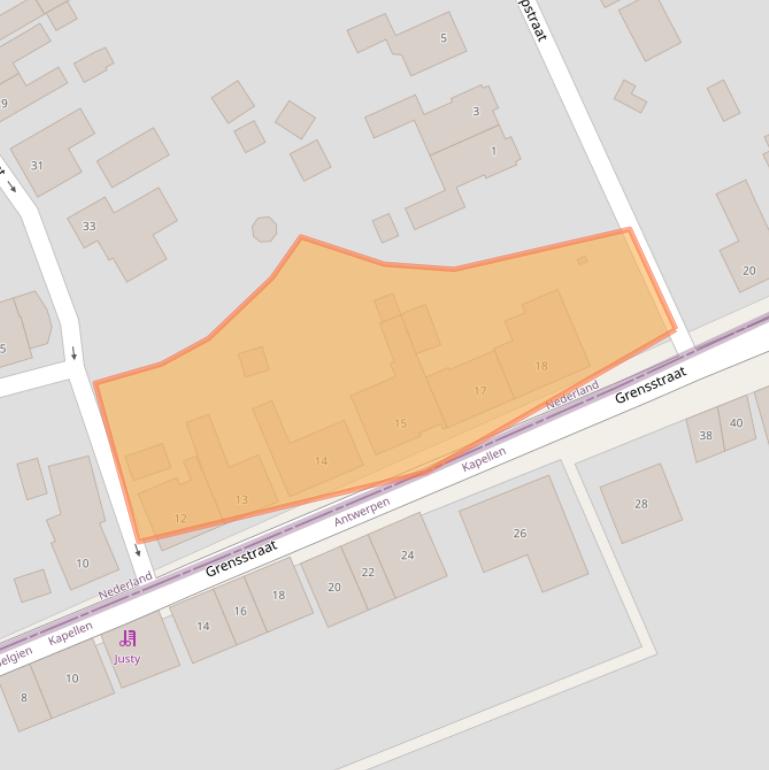 Kaart van postcodegebied 4645BS.