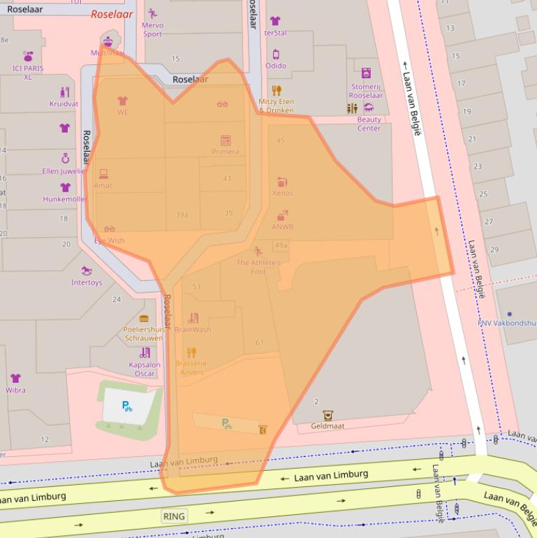 Kaart van postcodegebied 4701BB.