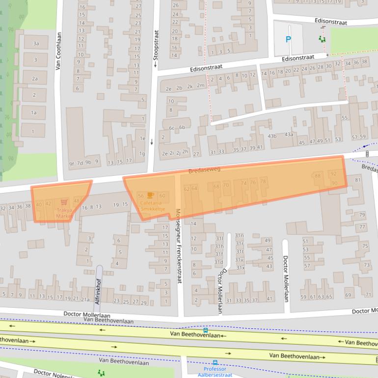 Kaart van postcodegebied 4702KV.