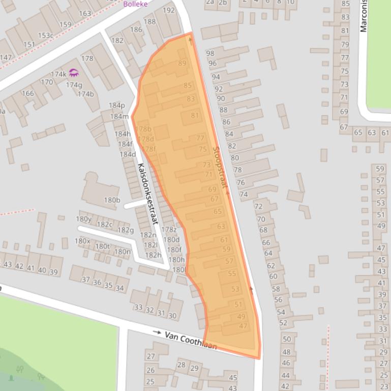 Kaart van postcodegebied 4702SP.