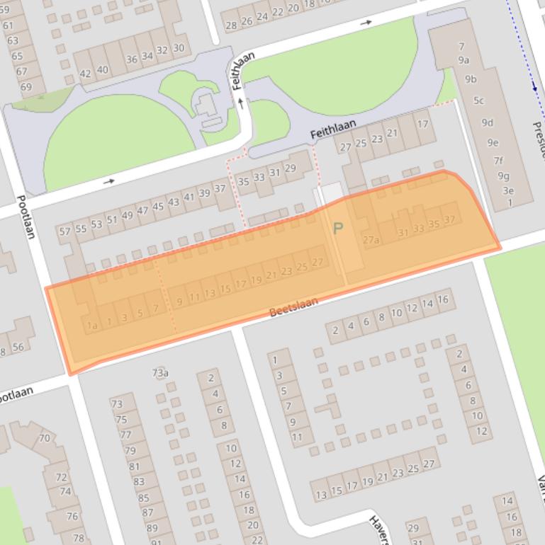 Kaart van postcodegebied 4707JN.