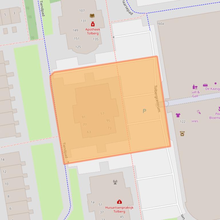 Kaart van postcodegebied 4708GB.