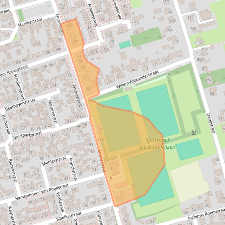 Kaart van postcodegebied 4711AV.