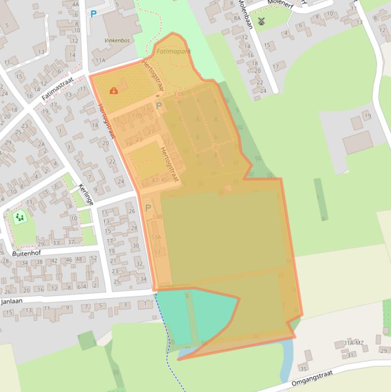 Kaart van postcodegebied 4714BW.