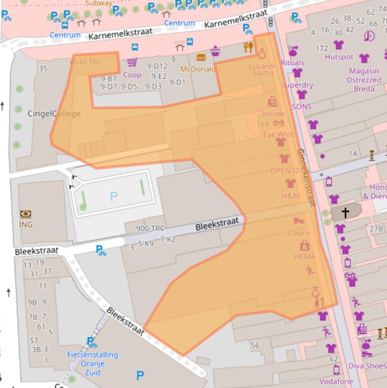 Kaart van postcodegebied 4811JH.
