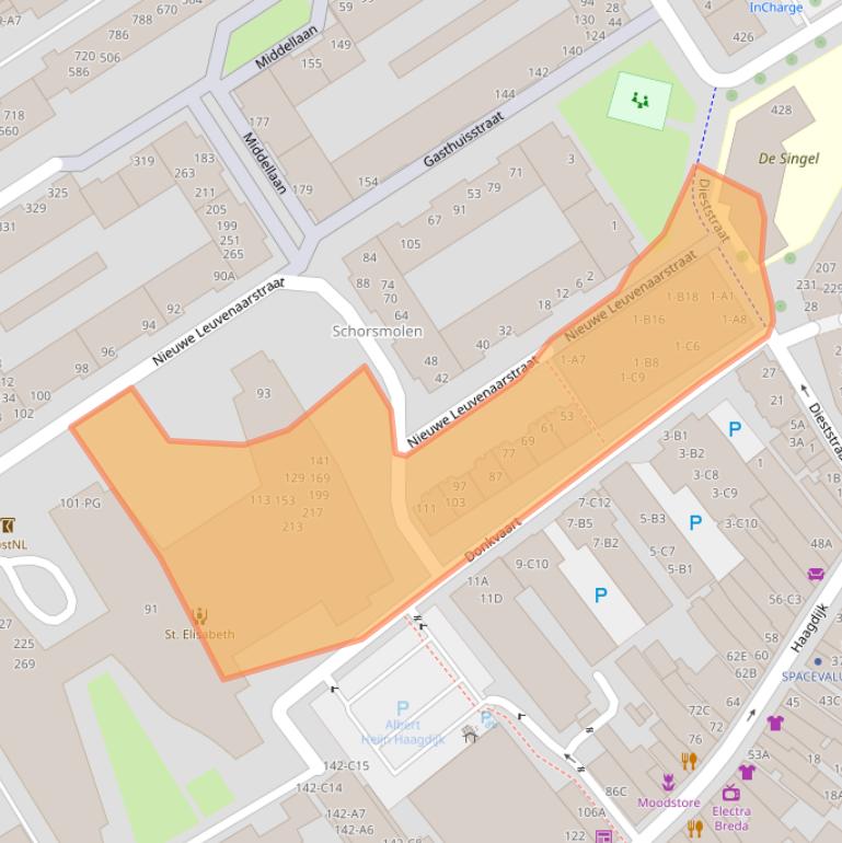 Kaart van postcodegebied 4811ML.