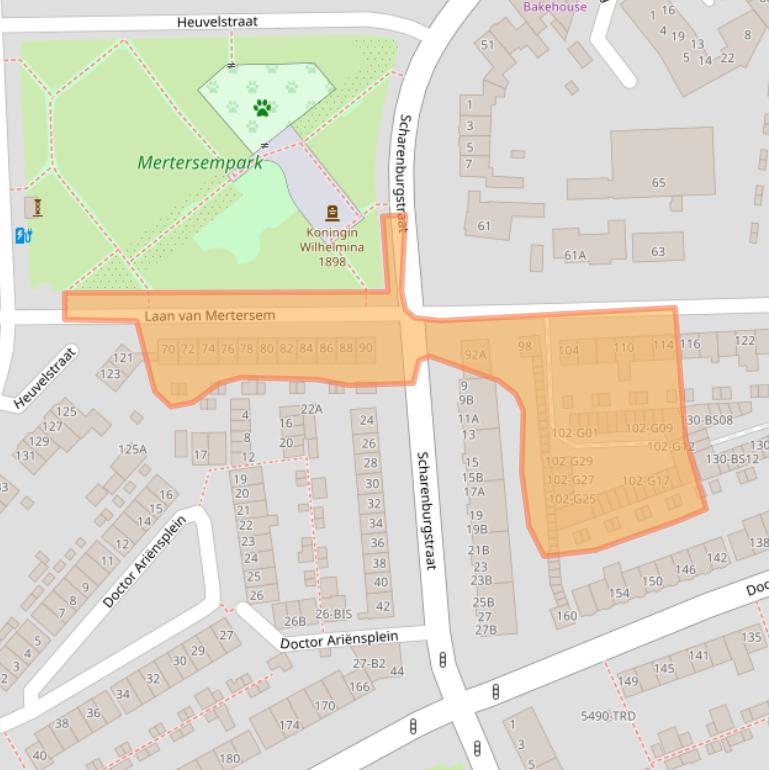 Kaart van postcodegebied 4812PS.