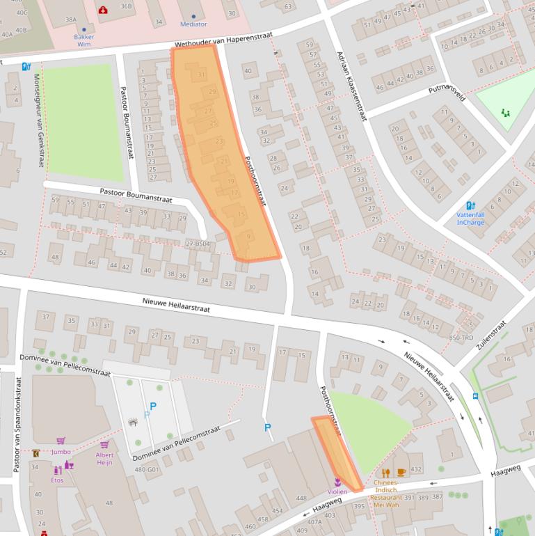 Kaart van postcodegebied 4813AN.