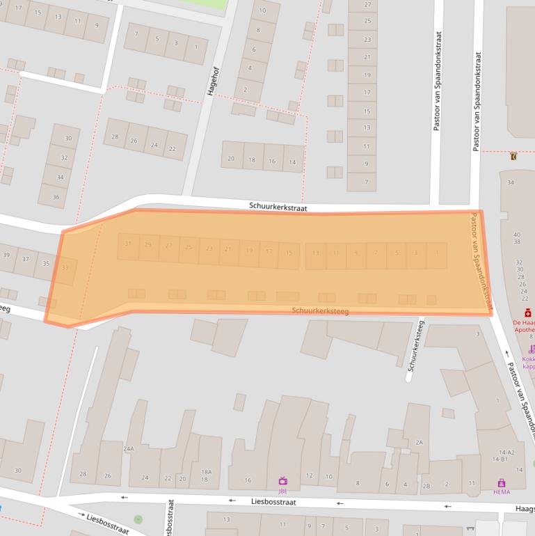 Kaart van postcodegebied 4813CA.