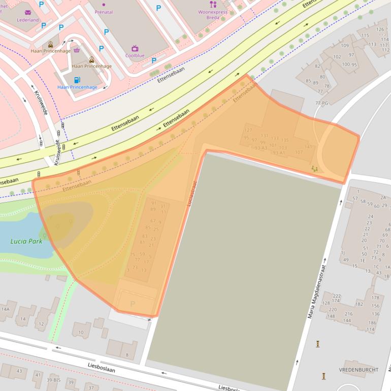 Kaart van postcodegebied 4813CX.