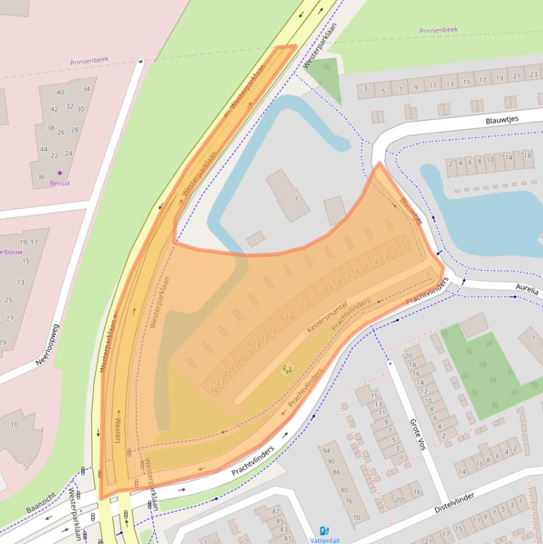 Kaart van postcodegebied 4814VL.