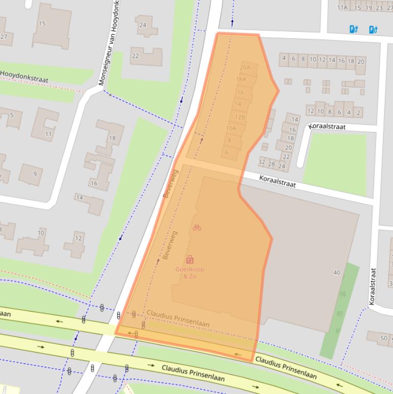 Kaart van postcodegebied 4817LL.