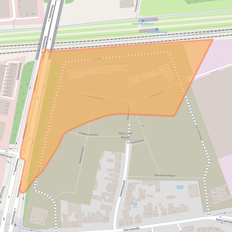 Kaart van postcodegebied 4817XZ.