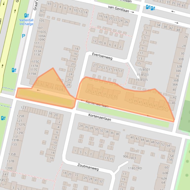 Kaart van postcodegebied 4819AP.